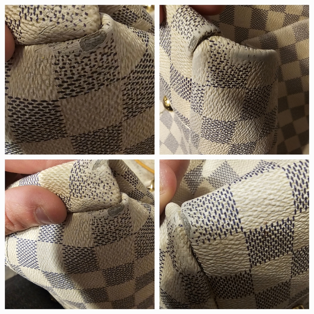 Louis Vuitton Damier Azur Canvas Tote with Tan Leather Handles - Picture 16 of 16